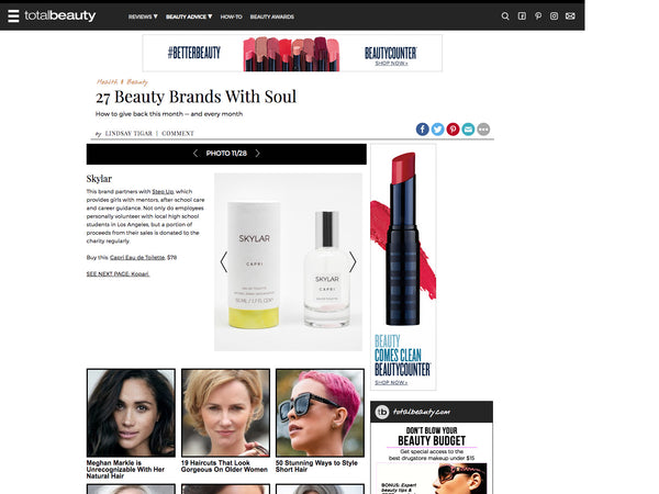 Total Beauty: Clean Skylar Brand Partners with Step Up | Skylar Press